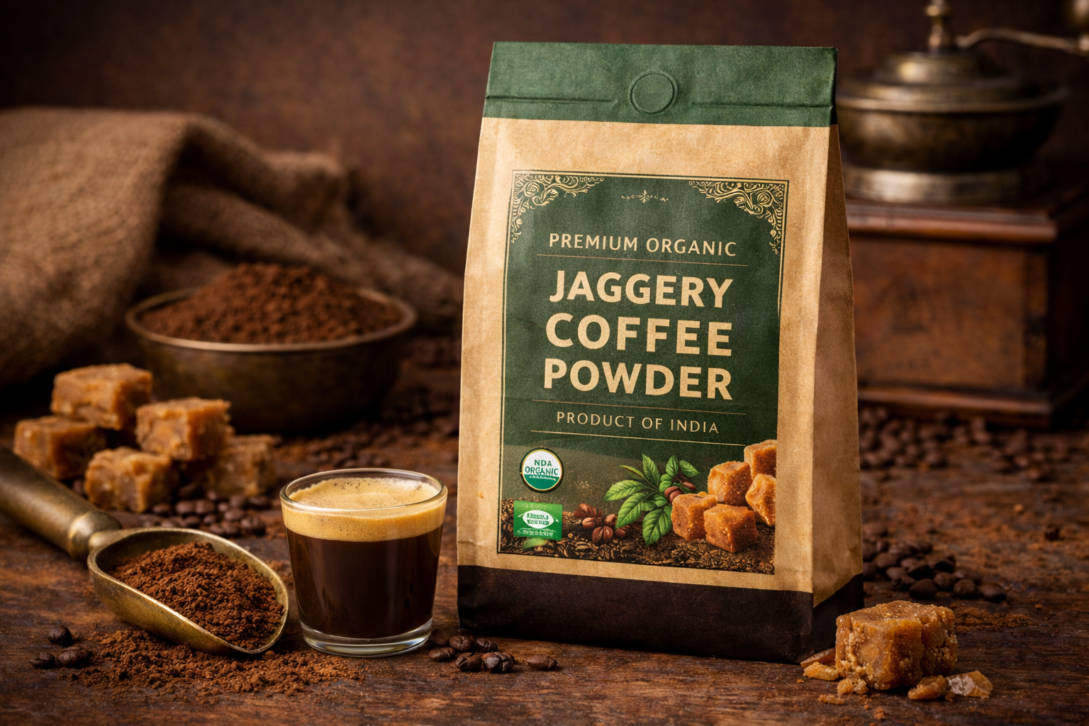 Premium Organic Jaggery Coffee Powder